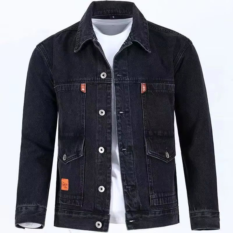 2023 Spring and Autumn New Fashion Trend Solid Color Denim Jacket Men'S Casual Loose Comfortable Large Size High Quality Coat